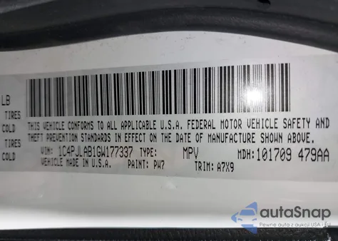 2016 Jeep Cherokee Sport из США, поврежденный, VIN 1C4PJLAB1GW177337